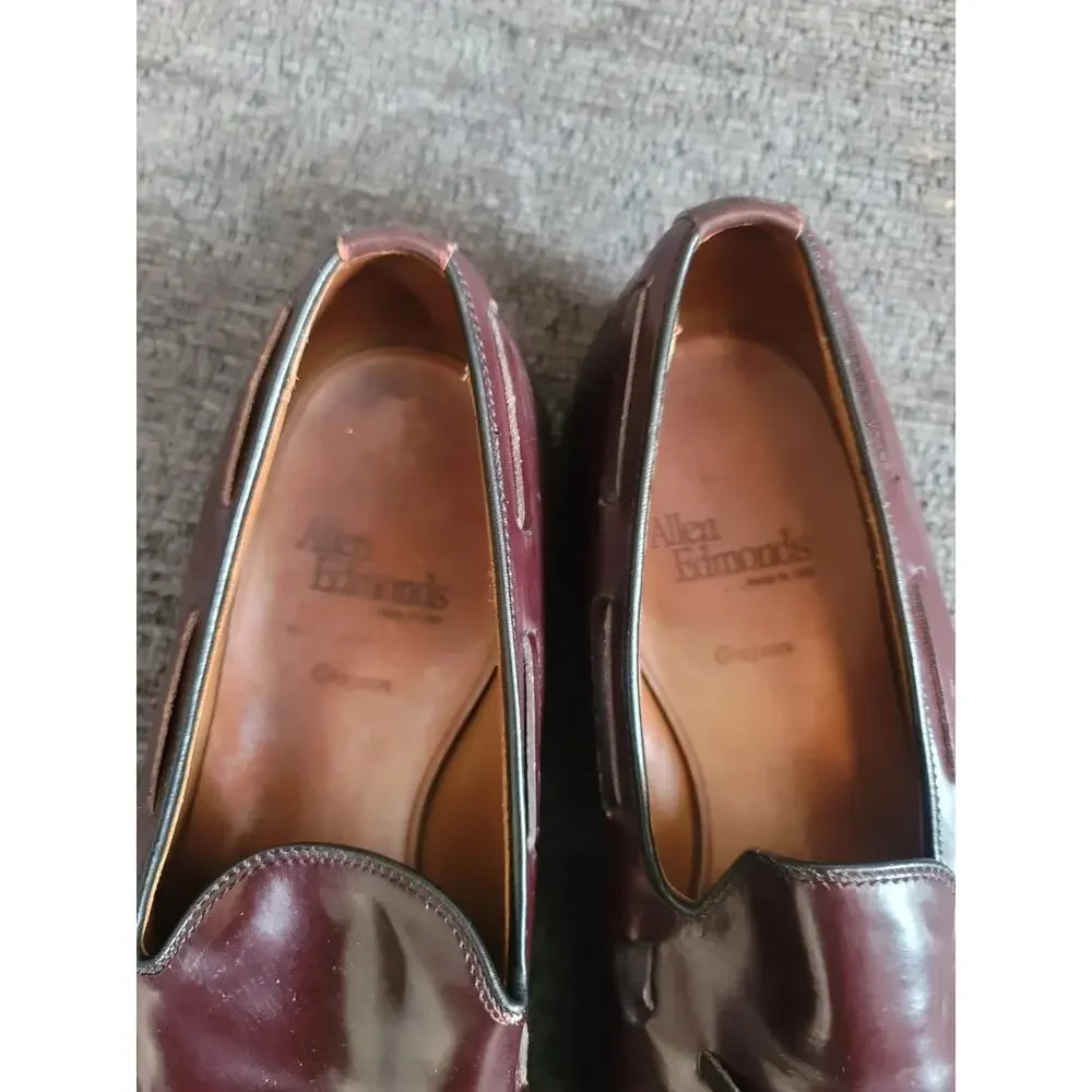 Allen‎ Edmonds Grayson Tassel Loafers Size 10 Slip-On Brown Burgundy Leather
